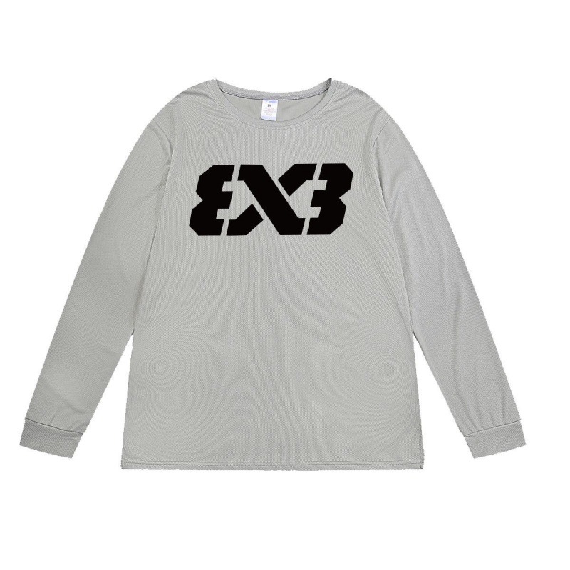 속건 3 개 X 3 개 회색 긴소매 (블랙 라벨)