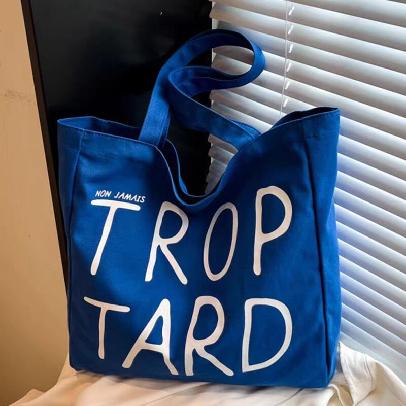 2025 New Large-Capacity Tote Bag for Women, Klein Blue, Simple and Versatile Canvas Bag, Korean Style Ins Style Shoulder Bag 2025 New Large-Capacity Tote Bag for Women, Klein Blue, Simple and Versatile Canvas Bag, Korean Style Ins Style Shoulder Bag