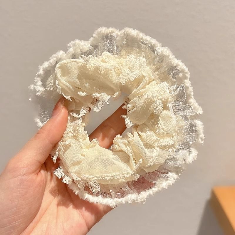 3 # lazo para el cabello de encaje blanco lechoso de aproximadamente 11cm