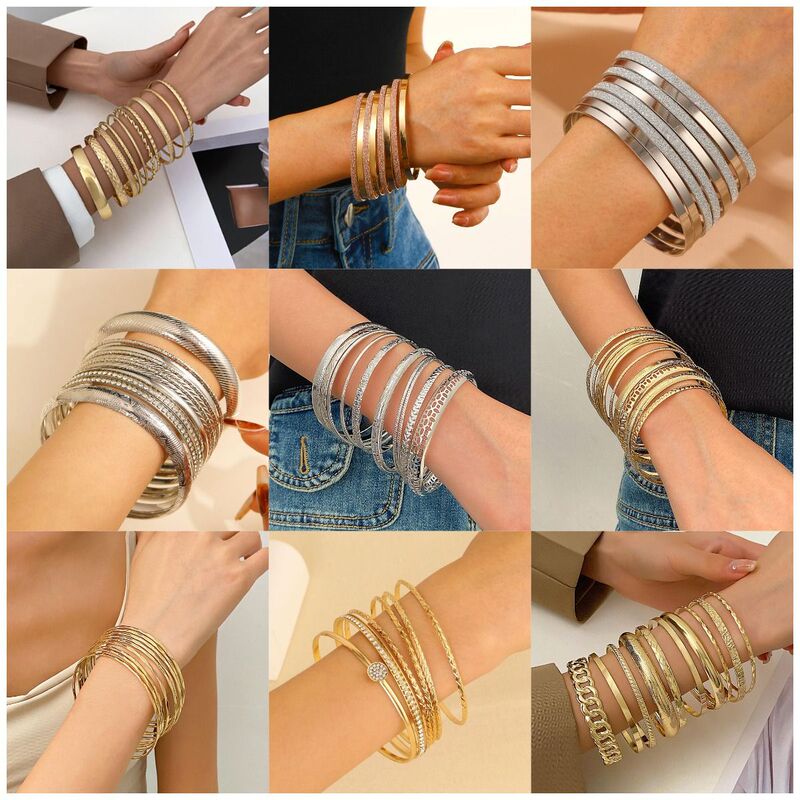 Golden silver Bracelet Multiple Bohemian Ethnic Style Jewelry Western Ancient Style Accessories Performance Fine Jewelry