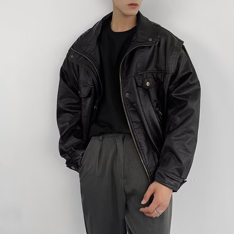 Cross-Border Exclusive Supply of 2025 Vintage Motorcycle Soft Leather Jackets for Men, High Street Style, Cool and Stylish for College Students, High-End Trendy Fashion Cross-Border Exclusive Supply of 2025 Vintage Motorcycle Soft Leather Jackets for Men, High Street Style, Cool and Stylish for College Students, High-End Trendy Fashion