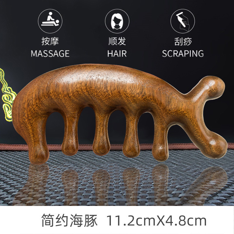 厂家批发绿檀按摩梳经络梳按摩头皮檀木梳家用木梳女专用梳子小|undefined