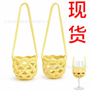 Crochet Wine Glass Crossbody Bag�hᘼt�Ʊ�б���/���K����