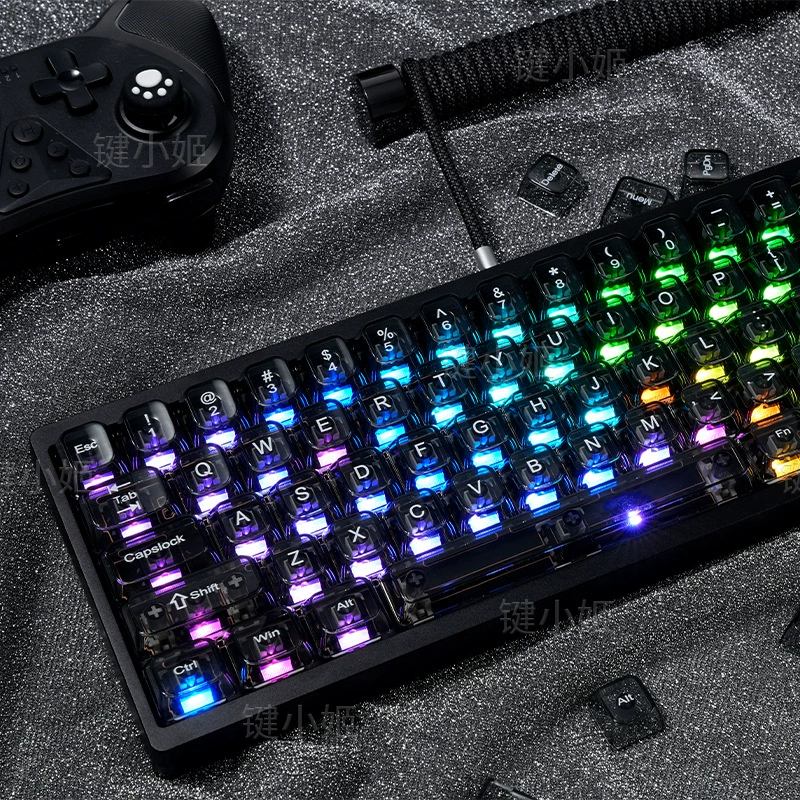 Клавиша Rabbit Ba Dark Night Black высокая прозрачная (коробка), профиль MDA, PBT, совместима с Mega Lion Mad68/fire