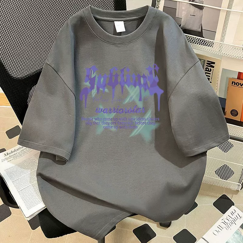 Летняя хлопковая удобная футболка с коротким рукавом, бренд клоу clothing, оверсайз, для любимых
