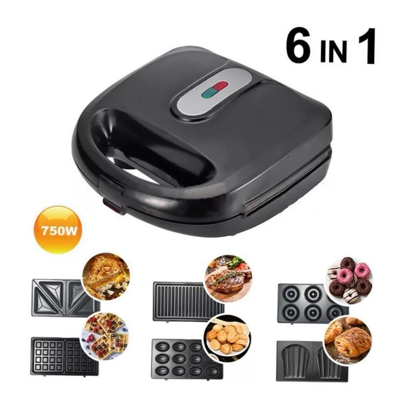 Household portable light -eclipse breakfast machine triple -in -multi -function sandwiches, toast, bread baking electric baked pan