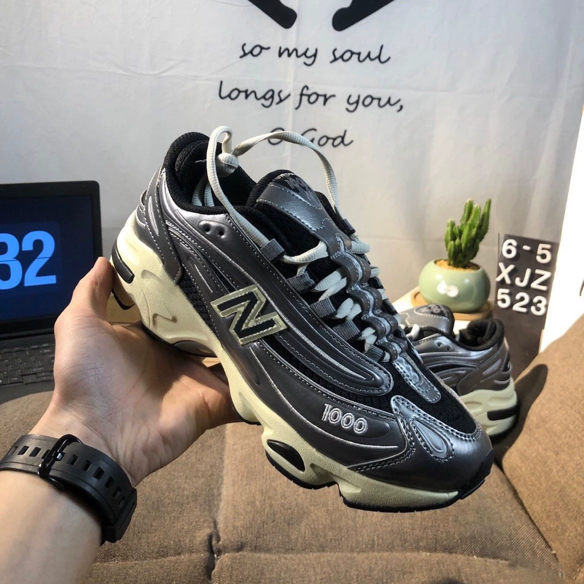 Putian Chunyuan NB1000 Millennium ретро пара повседневная толстая подошва увеличивается, а обувь для мужчин и женщин спортивная обувь