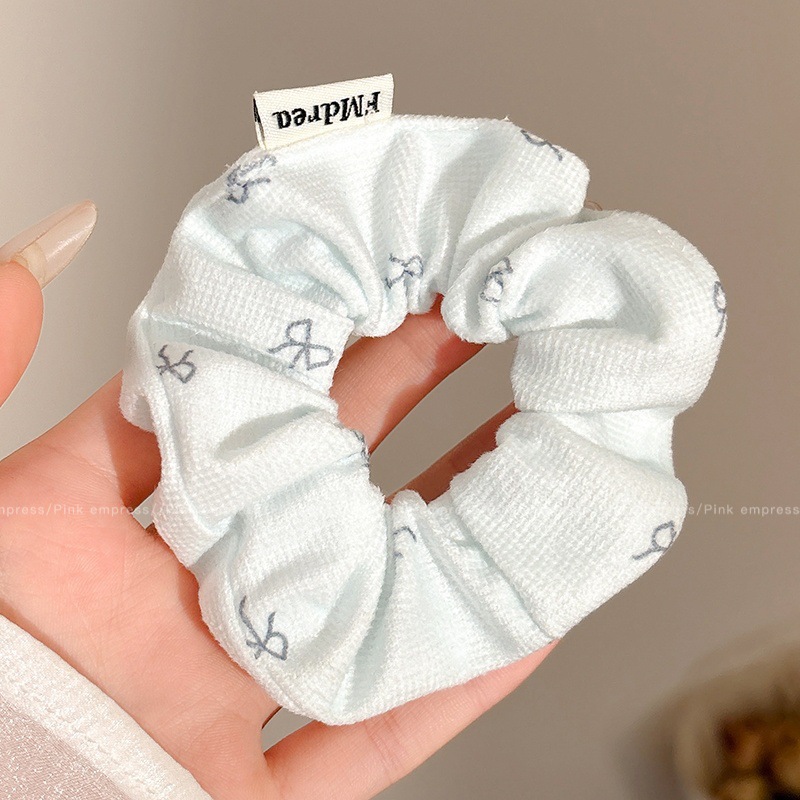 Corbata de pelo de intestino de lunares de crema grande coreana, gomas de goma de cola de caballo suaves para mujer, accesorios para el cabello de bola, accesorios para el cabello, cuerda para la cabeza