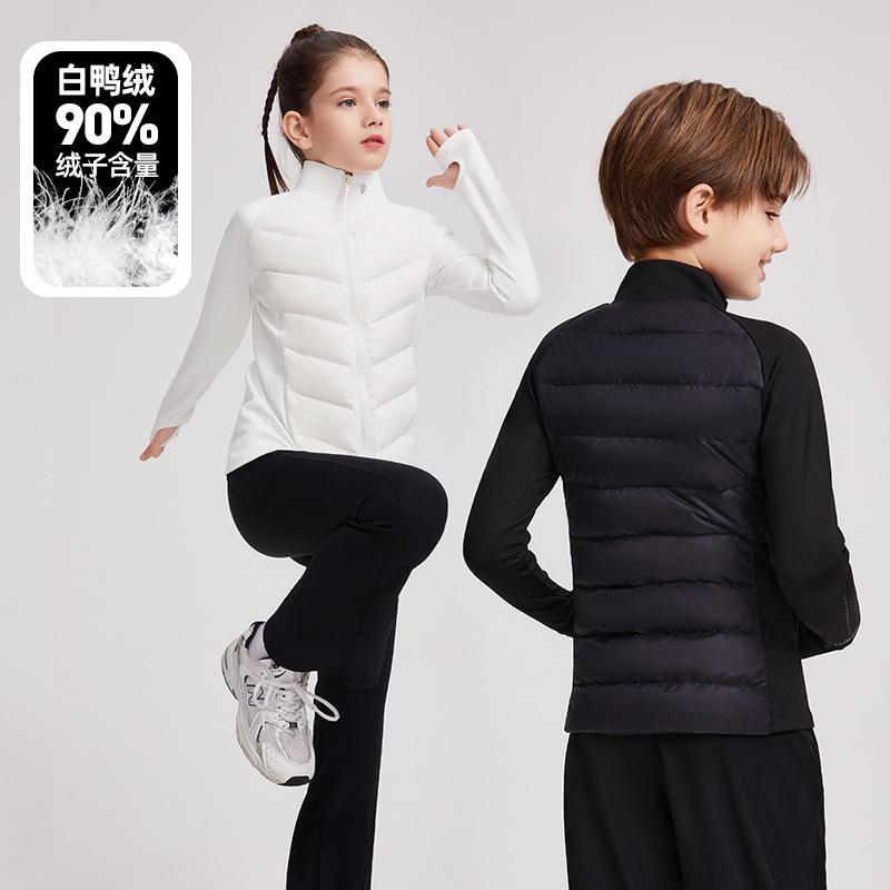 Cross-Border Children's down Jackets for Men and Women, Warm Sports Jackets, Outdoor Morning Running Professional Training Casual Jackets