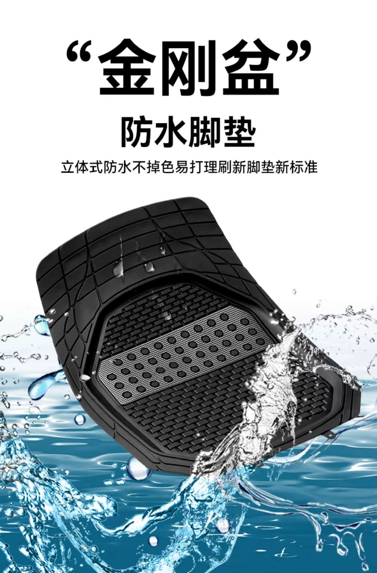 New universal car floor mat for the driver's side, waterproof, non-slip, dirt-resistant, cuttable silicone carpet-style mat