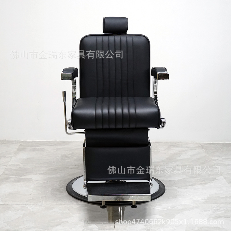 Comercio exterior silla de barbería negra moderna silla de salón de cuero silla giratoria elevable silla barber