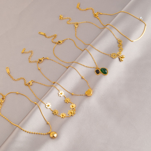 Anklet jewelry for women  new 18K gold titanium steel non-fading temperament ins versatile high-end anklet foot jewelry