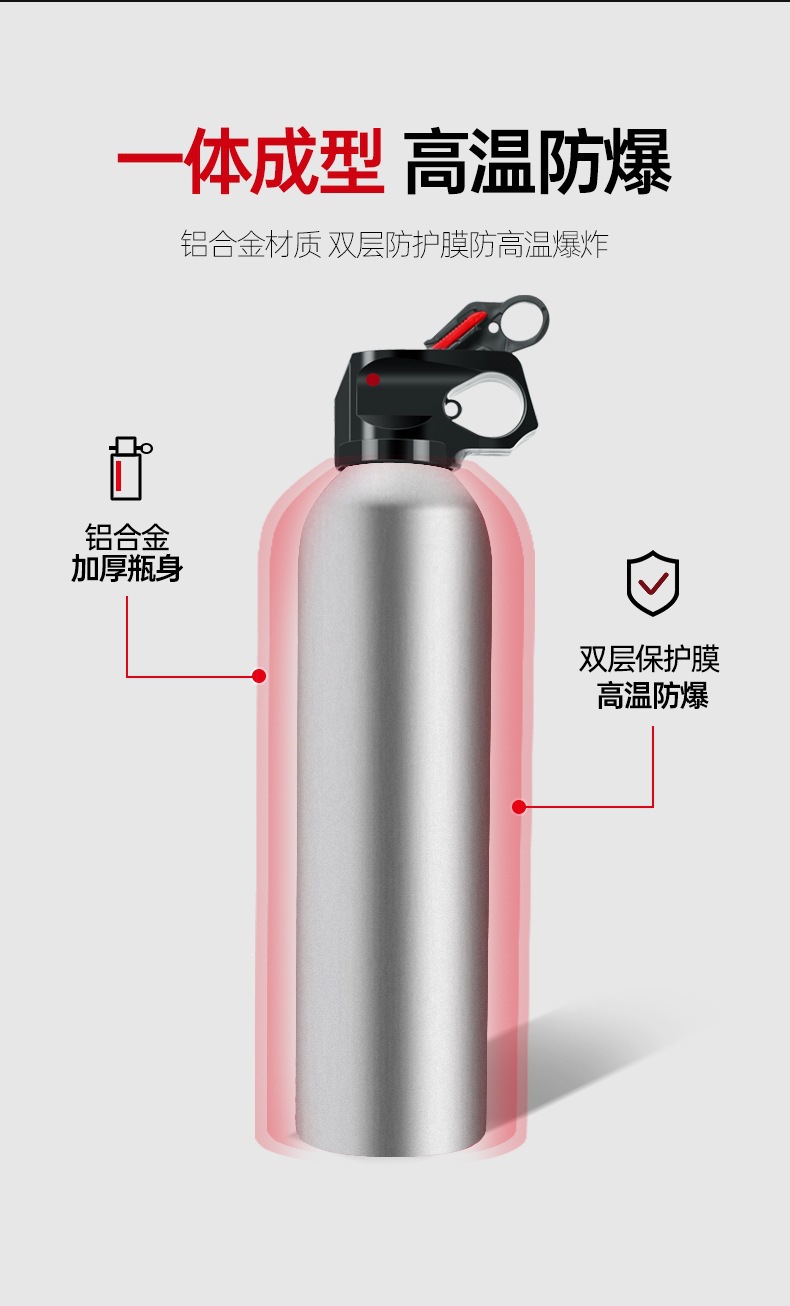 Car-Mounted Fire Extinguisher 600ml Water-Based Fire-Fighting Vehicle Supplies Safety Emergency Portable Small Car Fire Extinguisher