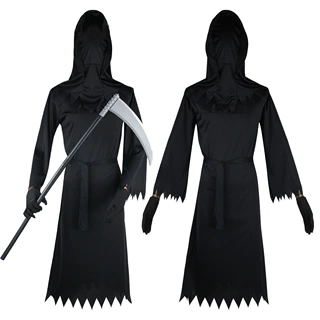 万圣节cos服化妆舞会恐怖死神cosplay服装遮面鬼发光眼镜表演服装