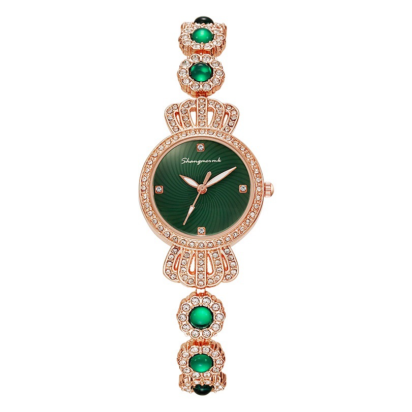 Douyin Live Calcedonia Reloj de pulsera Corona Joyería Moda Reloj para mujer Reloj para mujer Reloj de cuarzo
