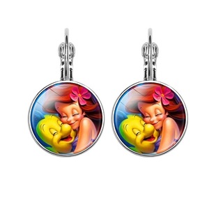 The Little Mermaid Ariel Princess Children Cartoon Earrings Earrings Time Gem Ear Hook Birthday Gift