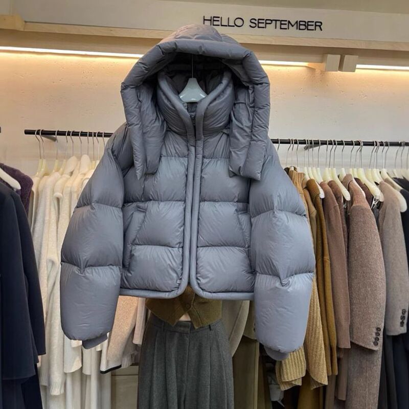 920连帽立领羽绒棉服女秋冬新款短款韩版棉衣加厚休闲设计感外套|undefined