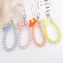 弋恋饰品新款串珠链汽车钥匙扣挂件彩色树脂花挂饰耳机套装饰配饰