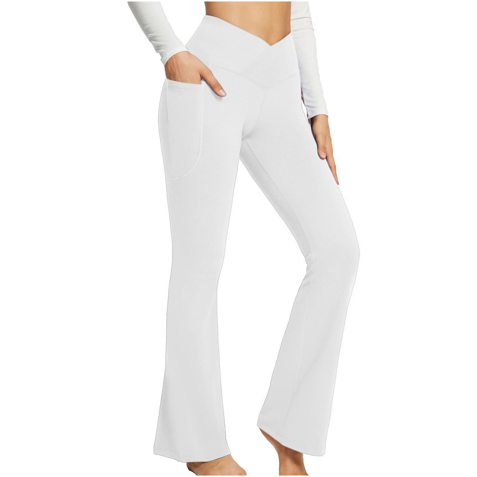 Women's Daily Fashion Solid Color Full Length Pocket Flared Pants display picture 2