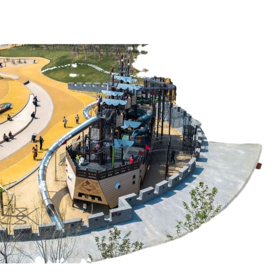 Gran diapositiva de acero inoxidable al aire libre no estándar equipo de diversión al aire libre punto escénico creativo instalaciones de diversión