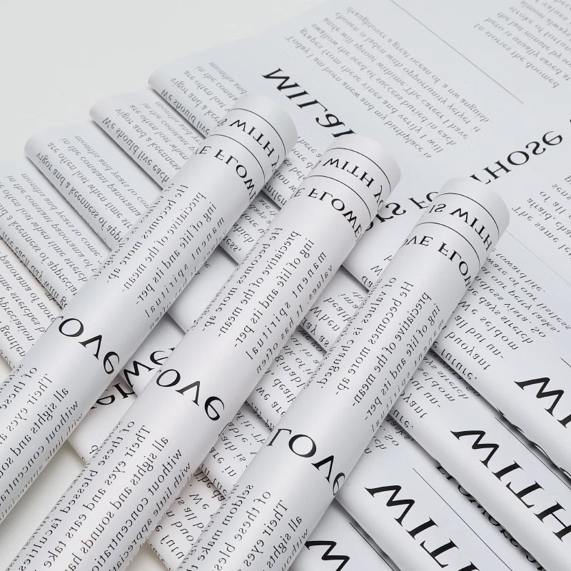 Small fresh two-color English paper solid color thick flower wrapping paper festival Small fresh two-color English paper solid color thick flower wrapping paper festival
