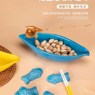 陶瓷兔子小辣椒筷托套装创意陶瓷筷架家用酒店餐具公筷筷子架筷子