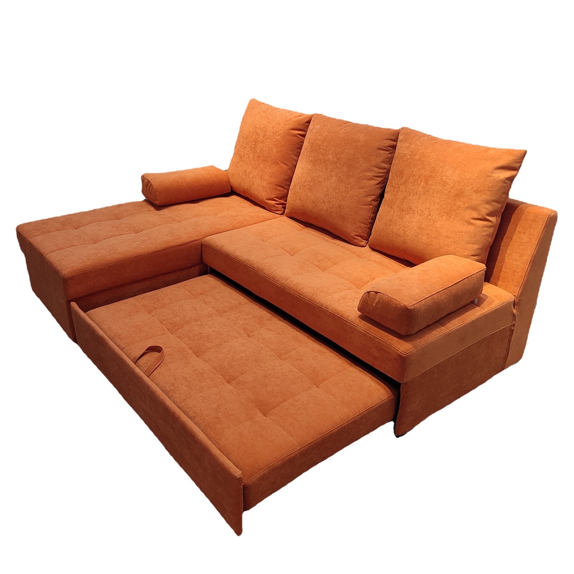 Moderno simple sofá plegable doble uso multifuncional casa pequeña esquina combinación de lavado de tela sofá cama