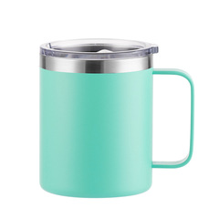 Exterior 304 stainless steel handle cup 12oz handle spray paint heat sublimation handle mug with logo imprint