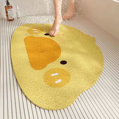 Bathroom perforated silk loop floor mat, shower room children's bath anti-slip water-draining foot mat, cartoon design, dirt-resistant and easy to clean (Avtomobil döşəmə paspasları) - smart-little-duck-4060cm