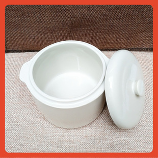 4.5inch Ceramic Stew Pot with Double Handles and Lid, Bird's Nest Supplement Stew Pot, Stew Pot Liner Batch