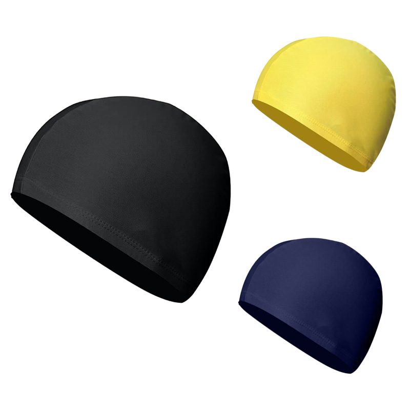 Black yellow swimming cap for students