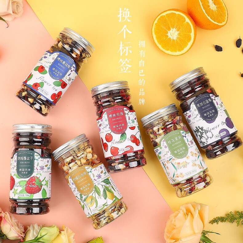 [Scenic Area Same Style] 100g/can German Flavor Fruit Tea Rum Wine Source Factory Change Standard