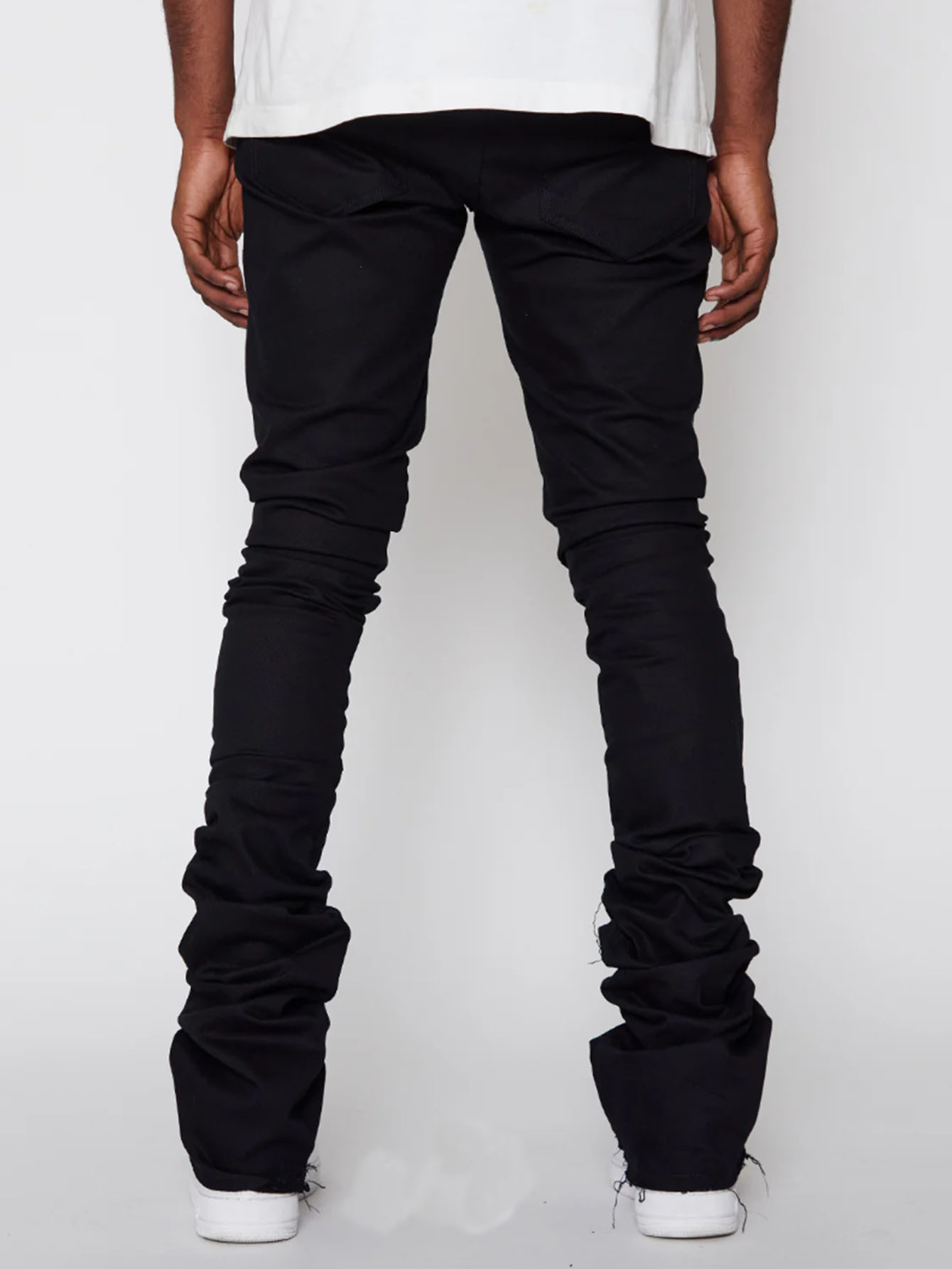 Jeans uomo taglio dritto patchwork stile casual streetwear_voghion.com