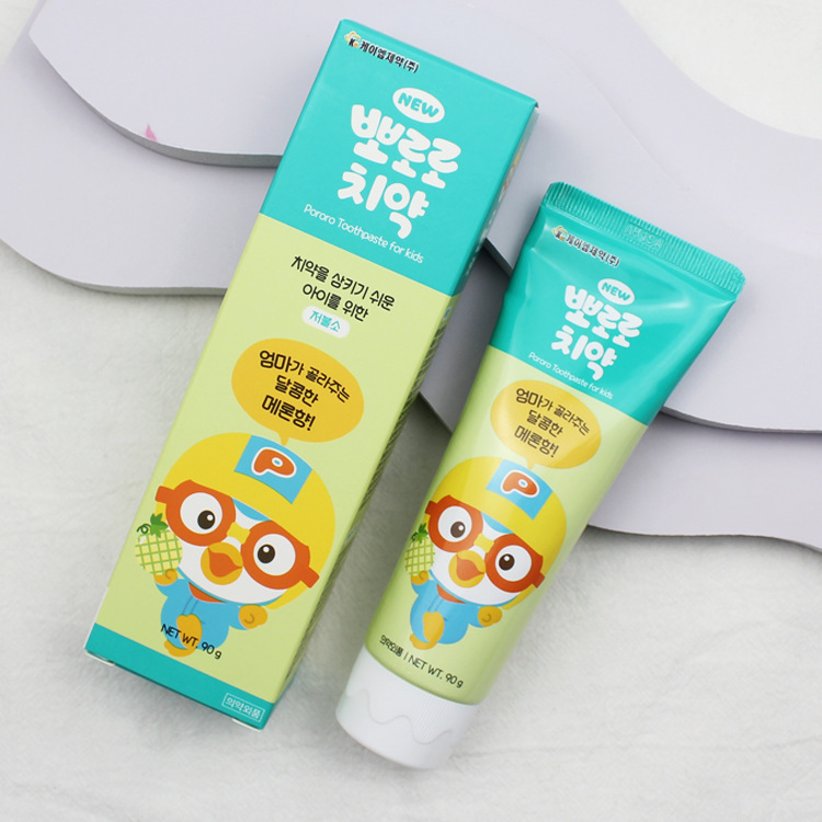韓国のpororoは楽楽のペンギンの子供の歯磨き粉の果物の味の清新な口ぶりで歯の90gをきれいにします。|undefined