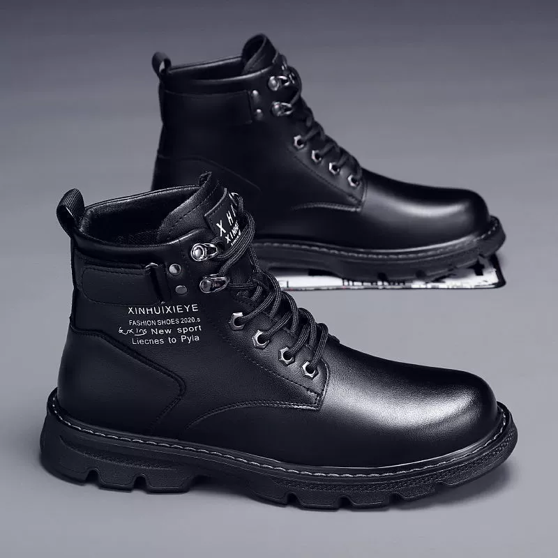 Высокие зимние ботинки в английском (martens) стиле, с тёплой подкладкой, шнуровка и молния, размеры 39–44