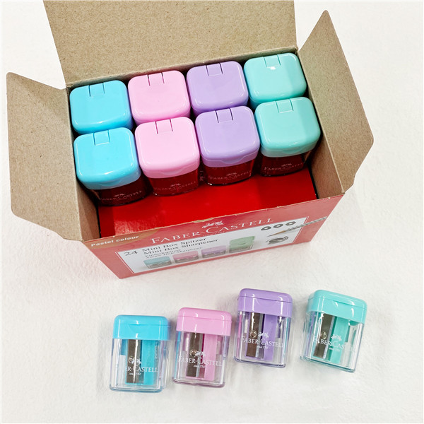 Huibaijia doble agujero sacapuntas 3829 Sacapuntas de lápiz Flip basura pequeño sacapuntas portátil para estudiantes