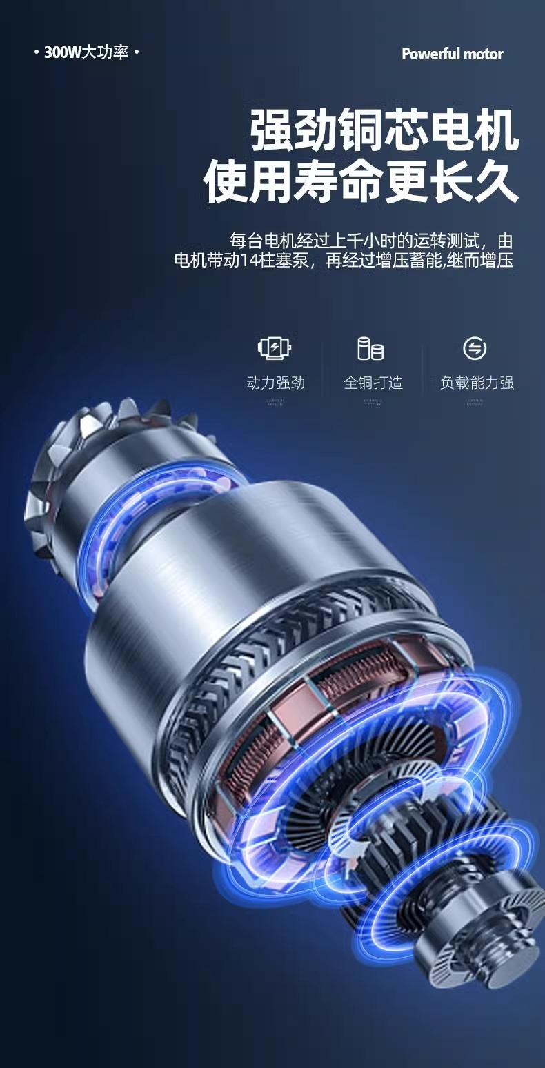 Portable high-voltage wireless water gun car washing artifact electric car washing machine dual-use lithium battery high-voltage car washing water gun