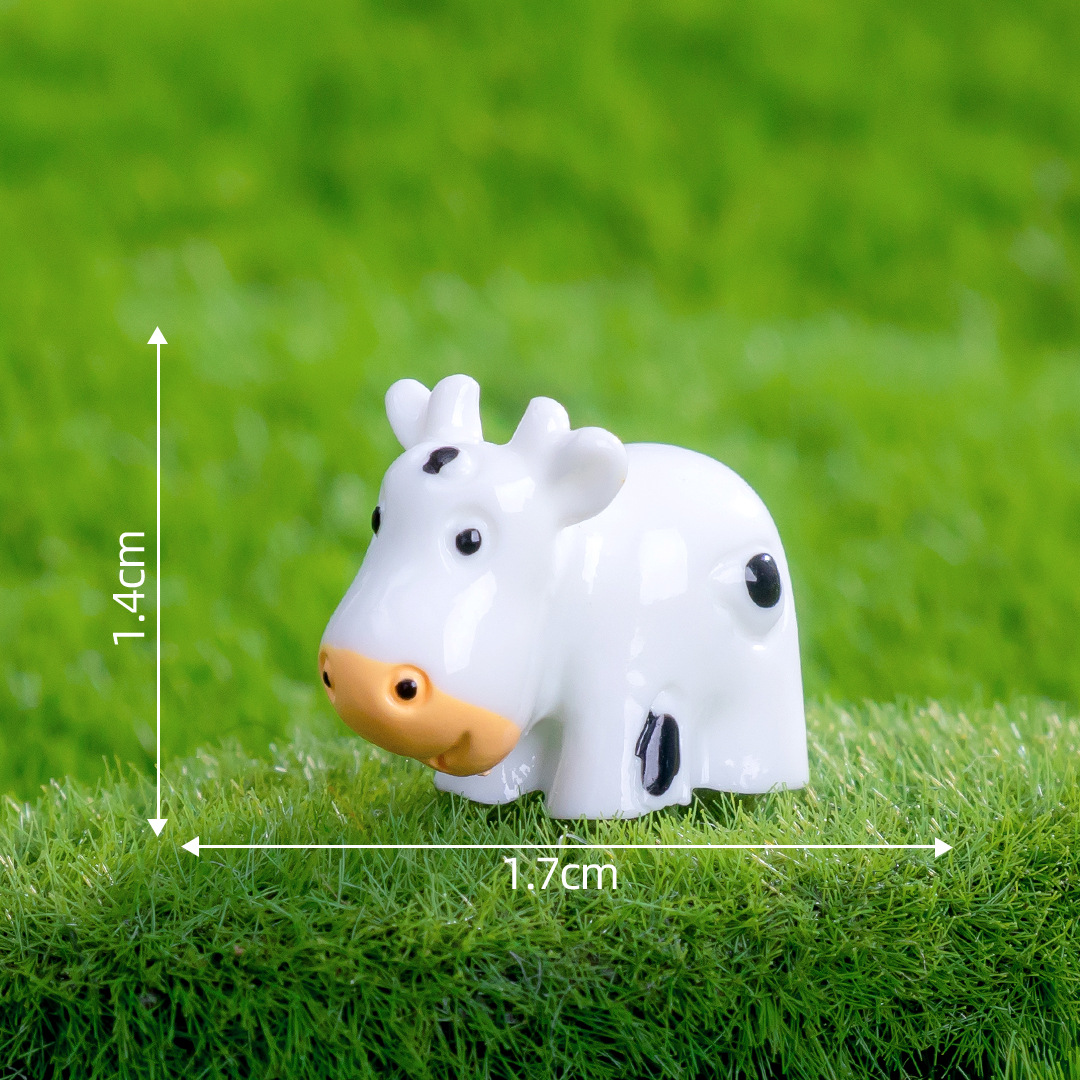 Bò sữa nhỏ mini, trang trí vườn cây chậu rêu, tiểu cảnh dễ thương sáng tạo (z-CJ-1083)