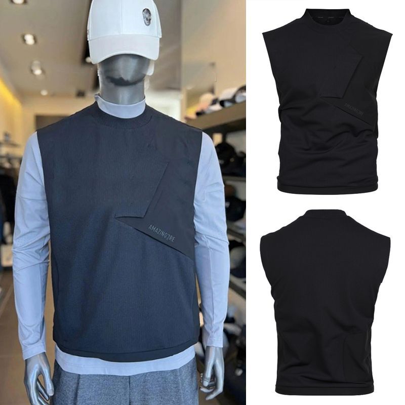 24 Original New Spring and Summer Golf Clothing Men's Casual Round Neck Technical Fabric Vest Golf Sports Vest