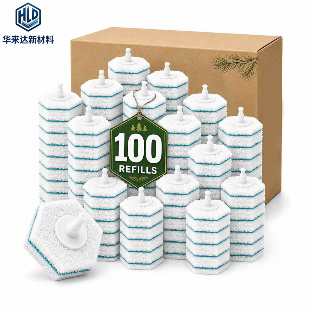 Hualaida 100-pack disposable toilet brush replacement heads, household use, no dead corners, 2026 new model, a cleaning essential