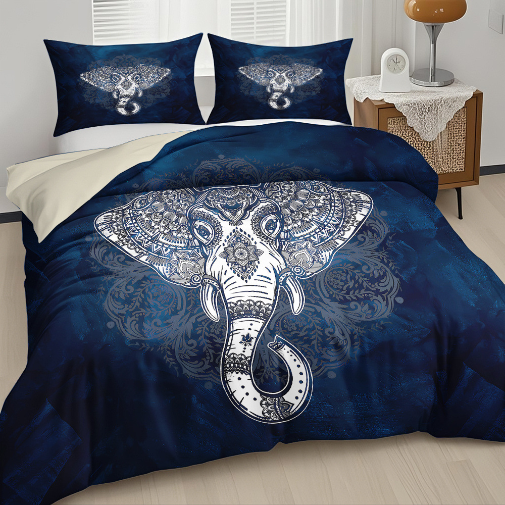 Textil doméstico transfronterizo molienda impresión digital elefante primer plano quilt kit fuente fábrica llevar a cabo tem / JIT