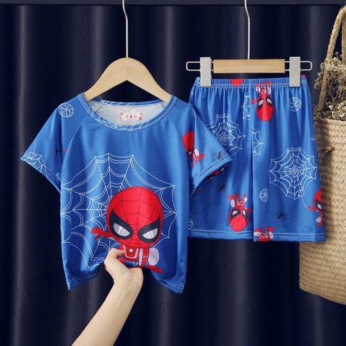Kids' Pajamas for Boys: Summer Thin Short-Sleeve PJs with Cartoon Designs – Perfect Home Wear for Older Kids and Teens