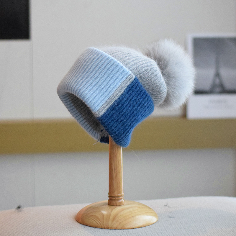 Women's Classic Style Color Block Eaveless Wool Cap display picture 8