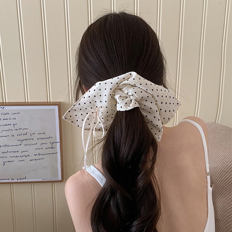Encaje lazo para el cabello de intestino grueso de doble capa ins coreanos cuerda para el cabello de intestino grueso fresco y dulce en la parte posterior de la cabeza accesorios para el cabello femenino