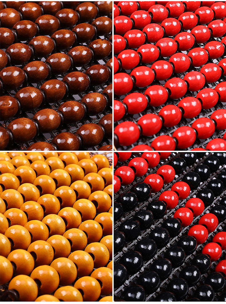 Car Wooden Bead Lumbar Support Cushion for Driving, Backrest Cushion for Driver's Seat, Breathable Lumbar Support for Summer
