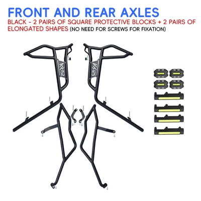 motorcycle protection, full coverage modification — Motorcycle bumper - black-carbon-steel-front-bumper-rear-bumper-black-protective-block
