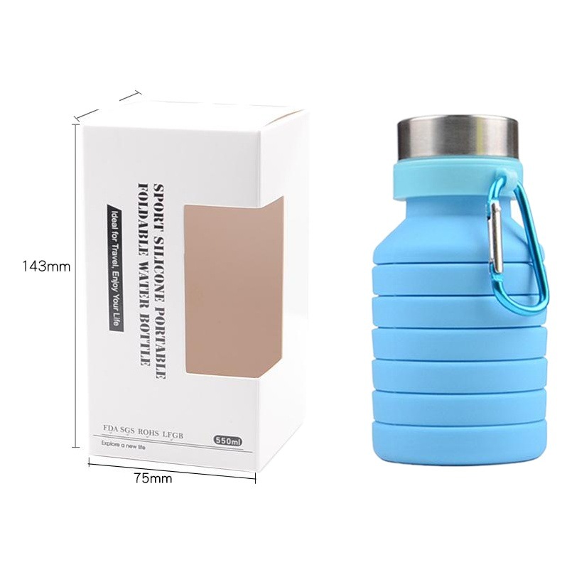 2023 nuevo creativo 550ml retráctil al aire libre hervidor portátil plegable de silicona bolsa agua deportes taza fabricante