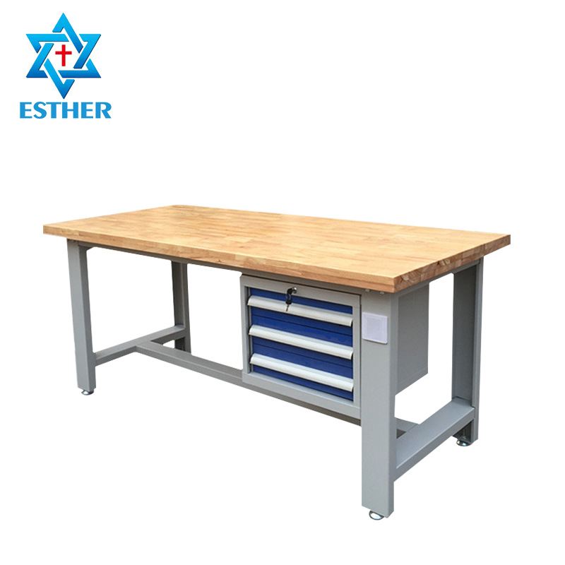 厂家供应榉木工作台 钳工工作桌重型带挂板实验室检测榉木工作台