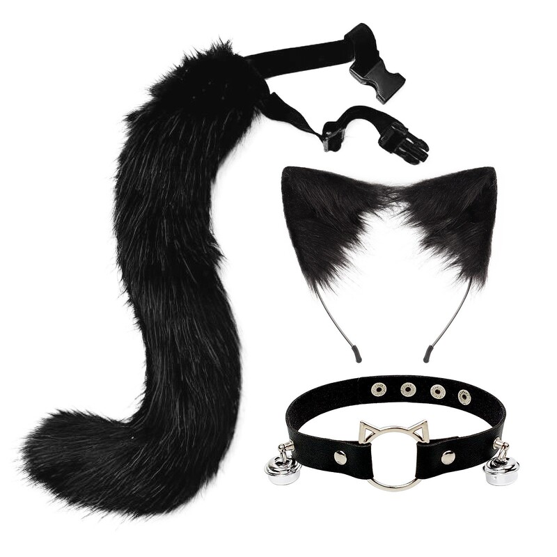Hand-made imitation cat ear hairband fox tail accessories secondary beast ear beast tail set collar hairpin wholesale