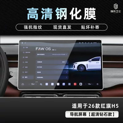 Instrument Interior Display Screen Protective – Car interior film - 26-hongqi-h5-hd-navigation-9k-ultra-clear-explosion-proof-glass-tempered-film